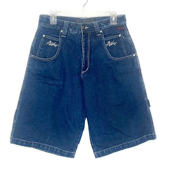 Y2K FUBU Embroidered Denim Shorts 30 - Picture 2 of 7